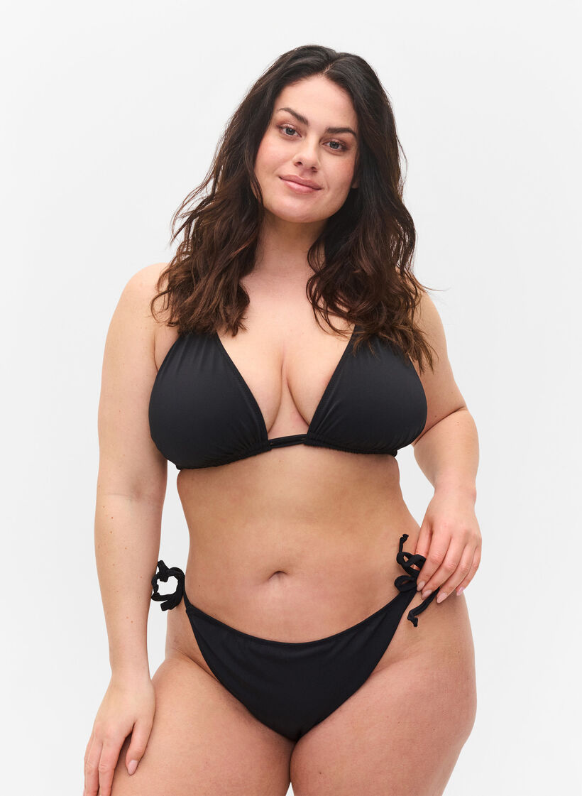 Bikinitruse med knyting, Black, Model image number 0