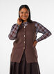 Ermel&oslash;s strikkevest med dekorative knapper, Brun, Model image number 0
