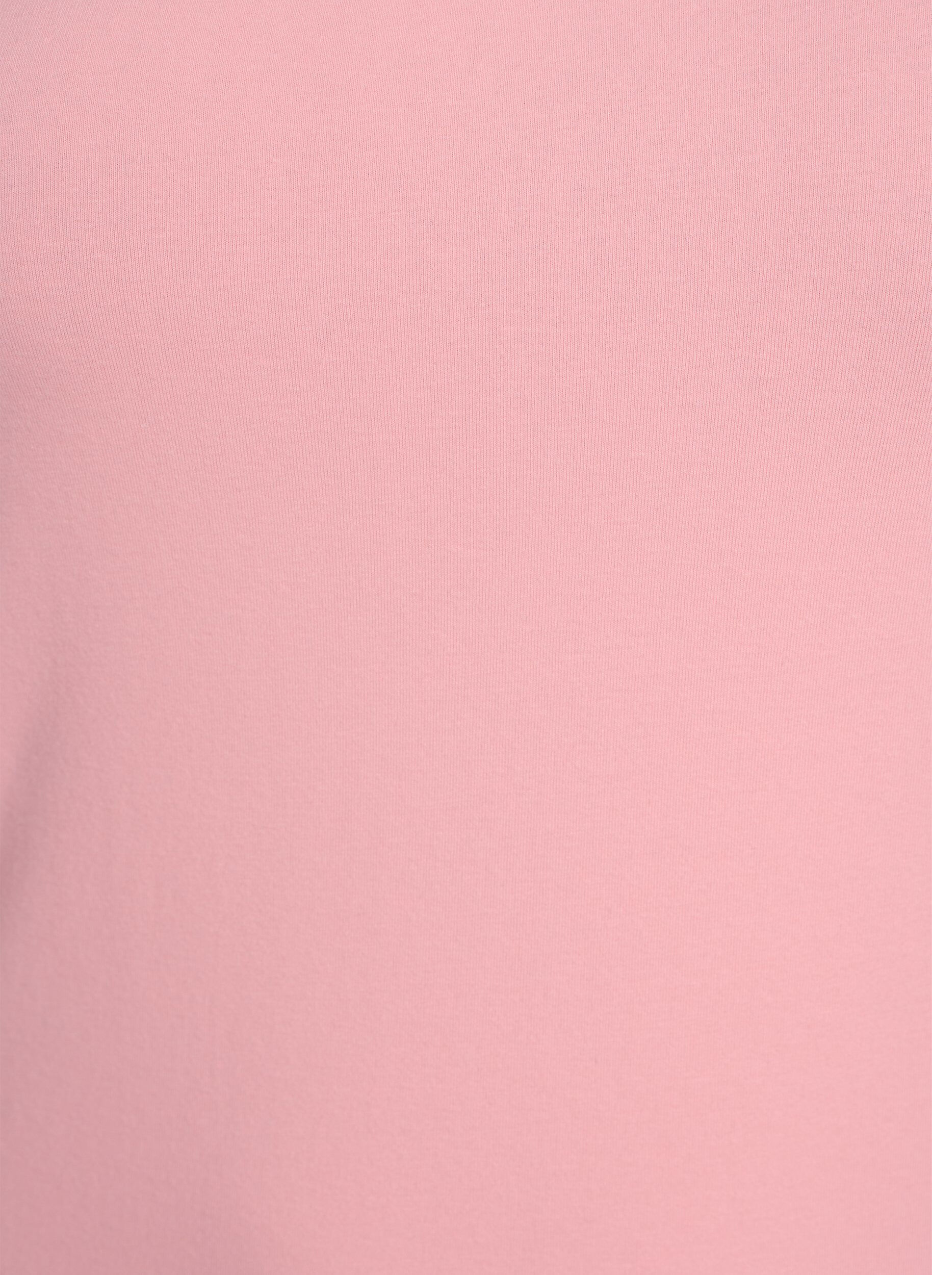 ZizziEnsfarget basic topp i bomull, Rosa, Packshot image number 2