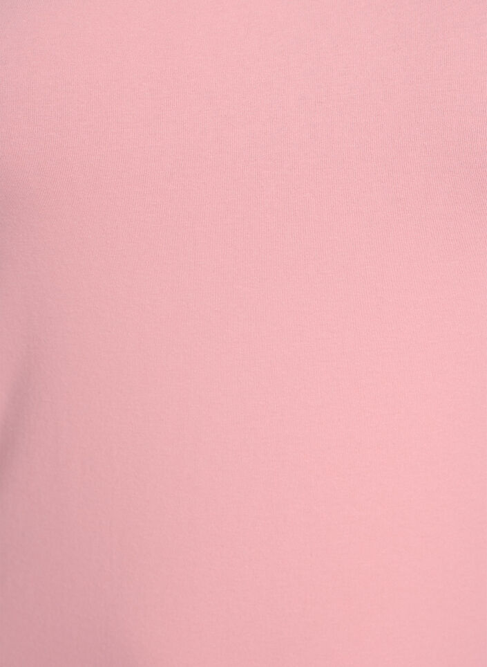 Ensfarget basic topp i bomull, Rosa, Packshot image number 2