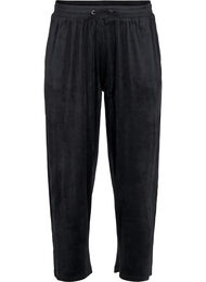 Løse velour bukser, Black