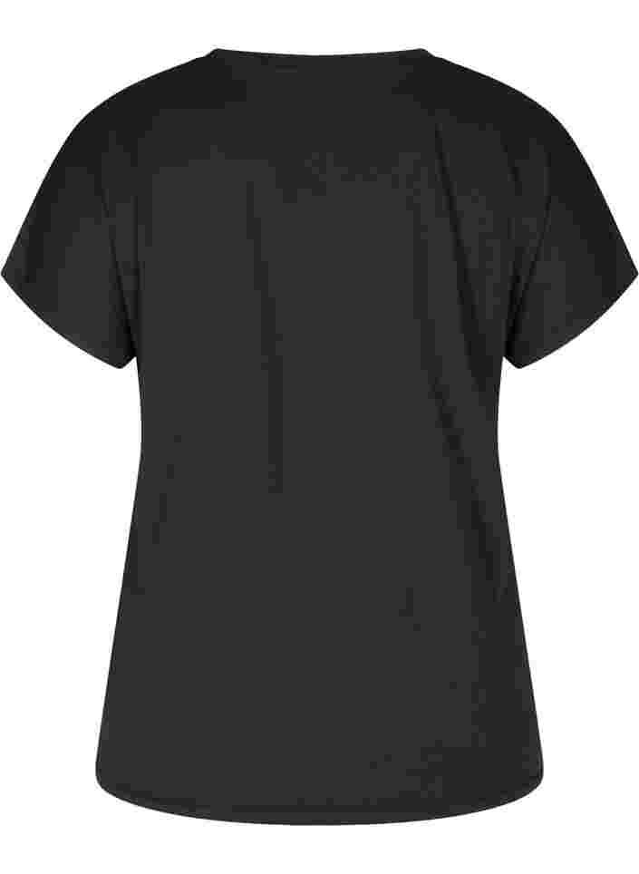 Kortermet T-skjorte til trening med V-hals, Black, Packshot image number 1