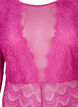 Bodystocking med blondekant og mesh, Fuchsia Red, Packshot image number 2