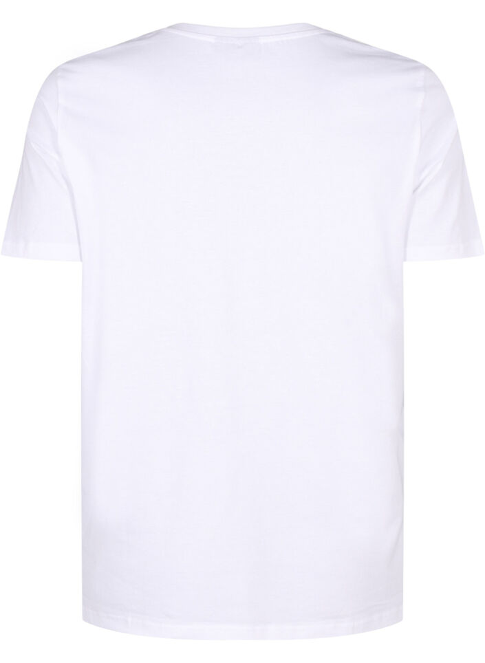 T-skjorte i økologisk bomull med sløyfedetaljer, Bright White, Packshot image number 1
