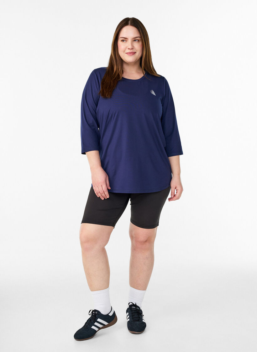 Treningsgenser med 3/4-ermer, Bl&aring;, Model image number 1