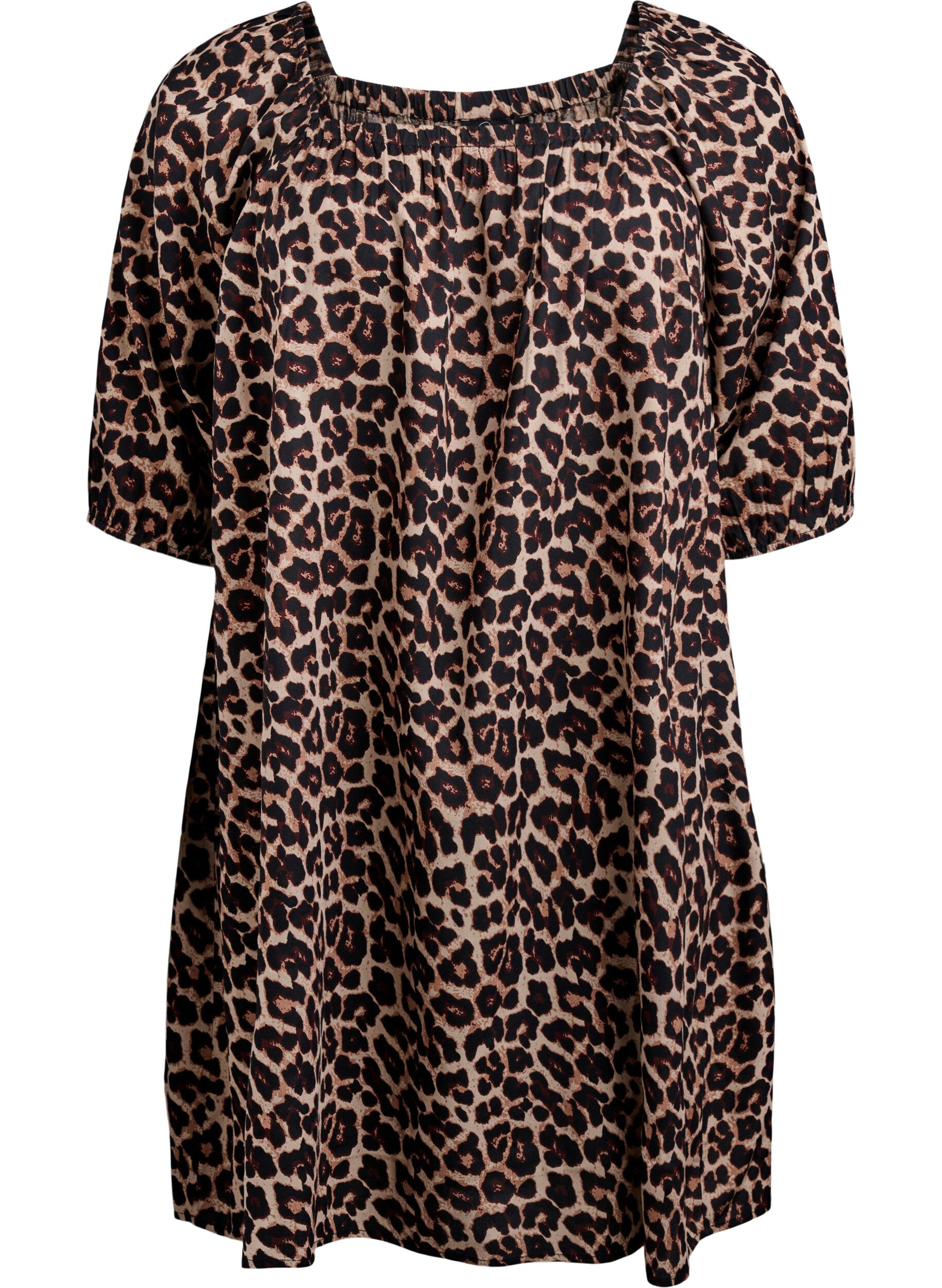 Strandkjole i viskose med trykk