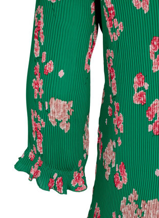 Bluse med plissé og 3/4-ermer, Jolly Green Flower, Packshot image number 3