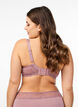 Heldekkende BH i mesh med blonder, Rosa, Model image number 1
