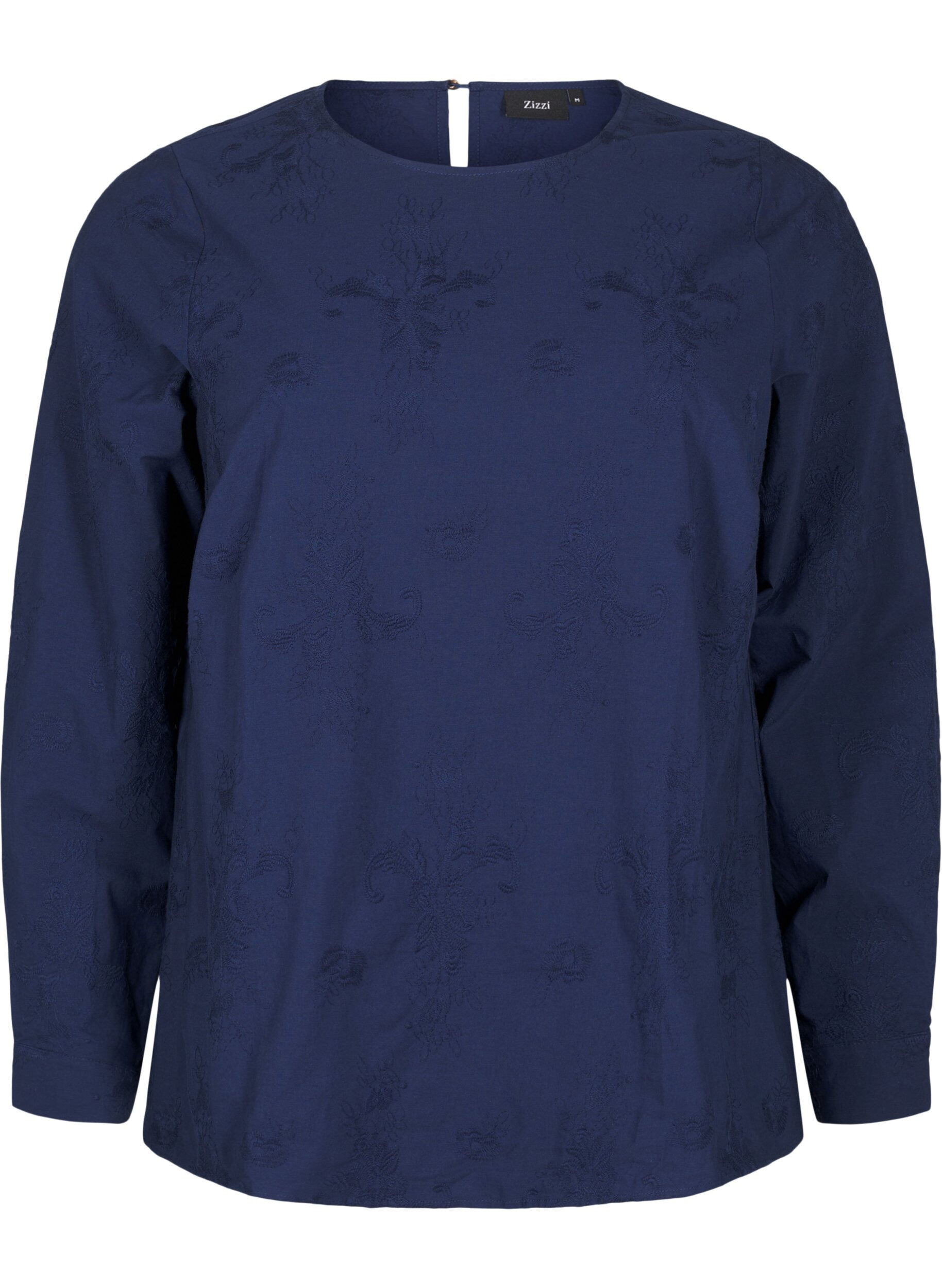 Langermet bluse med broderi