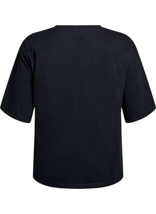 Zizzi Oversized T-skjorte med Racing-trykk, Svart, Packshot image number 1