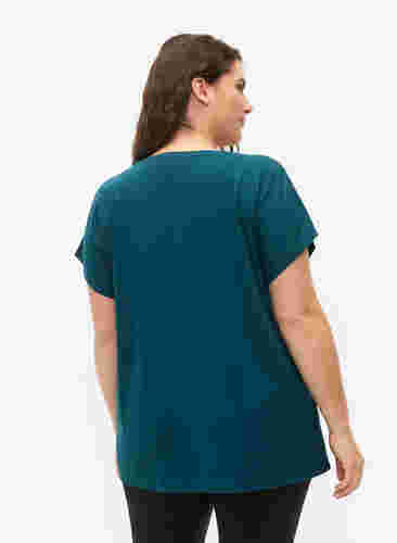 Kortermet trenings T-skjorte, Deep Teal, Model image number 1