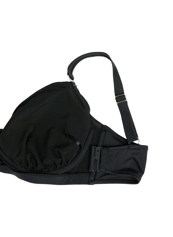 Bikinioverdel med spiler og drapering, Svart, Packshot image number 3
