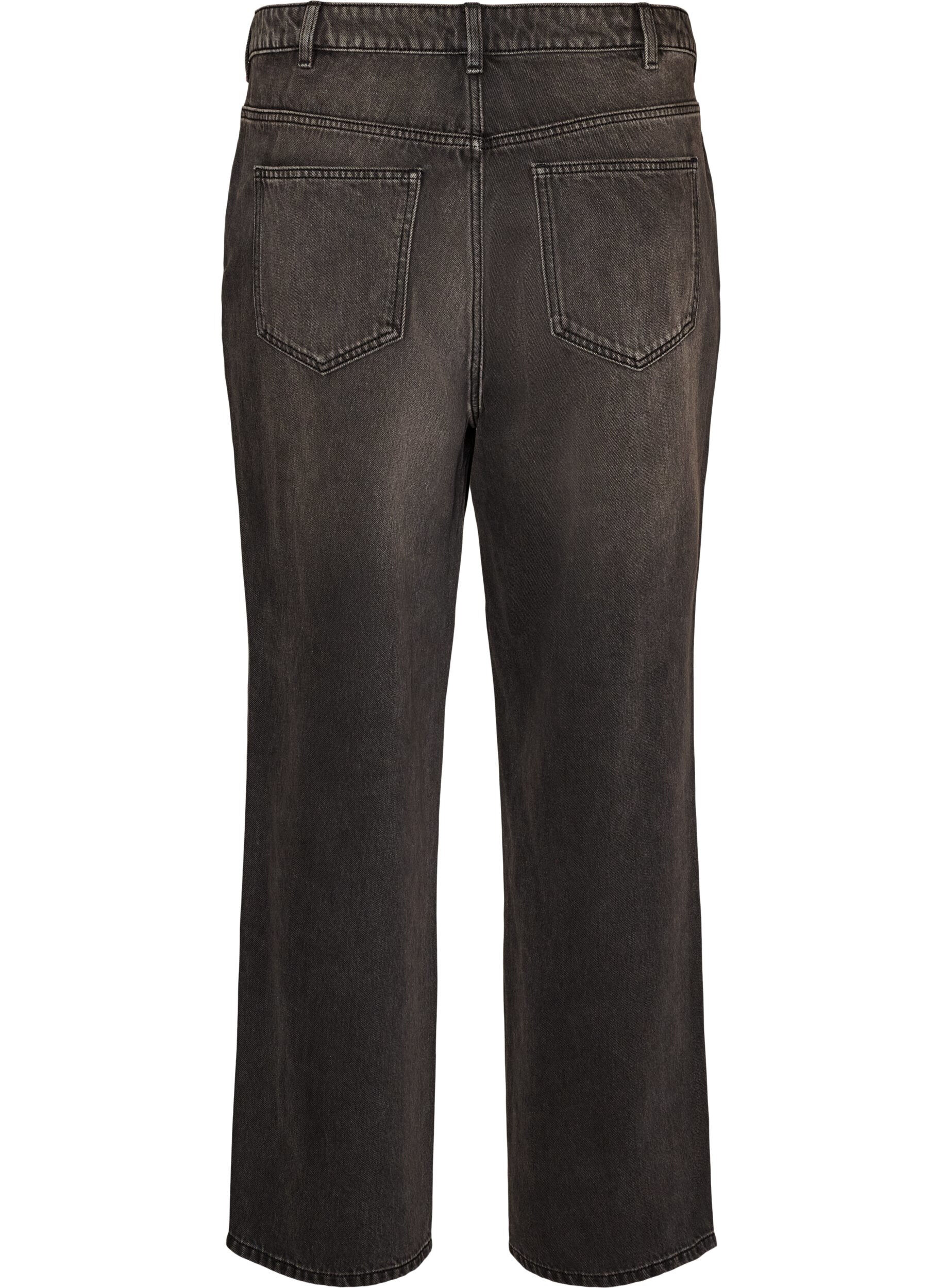 ZizziKiana jeans med straight fit og h&oslash;y midje, Svart, Packshot image number 1