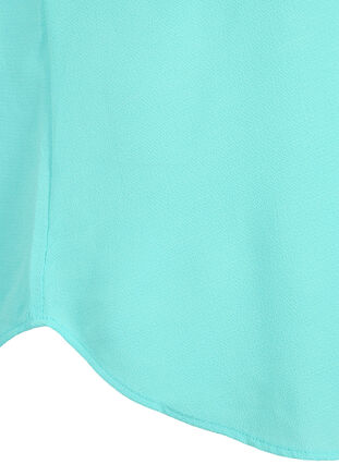 Kortermet bluse med rund hals, Turquoise, Packshot image number 3