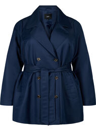 Kort trenchcoat med belte, Navy Blazer