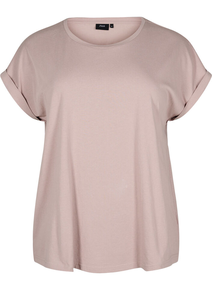 Kortermet t-skjorte i en bomullsblanding, Rosa, Packshot image number 0