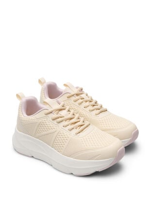 Zizzi Wide fit - Komfortable sneakers med støtabsorberende såle, Beige, Packshot image number 1