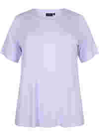 T-skjorte i viskose med ribbet struktur