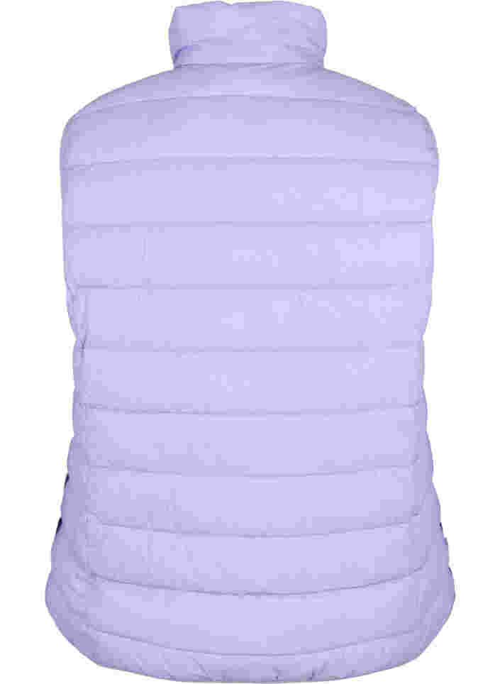 Kort vest med glidelås og lommer, Lavender, Packshot image number 1