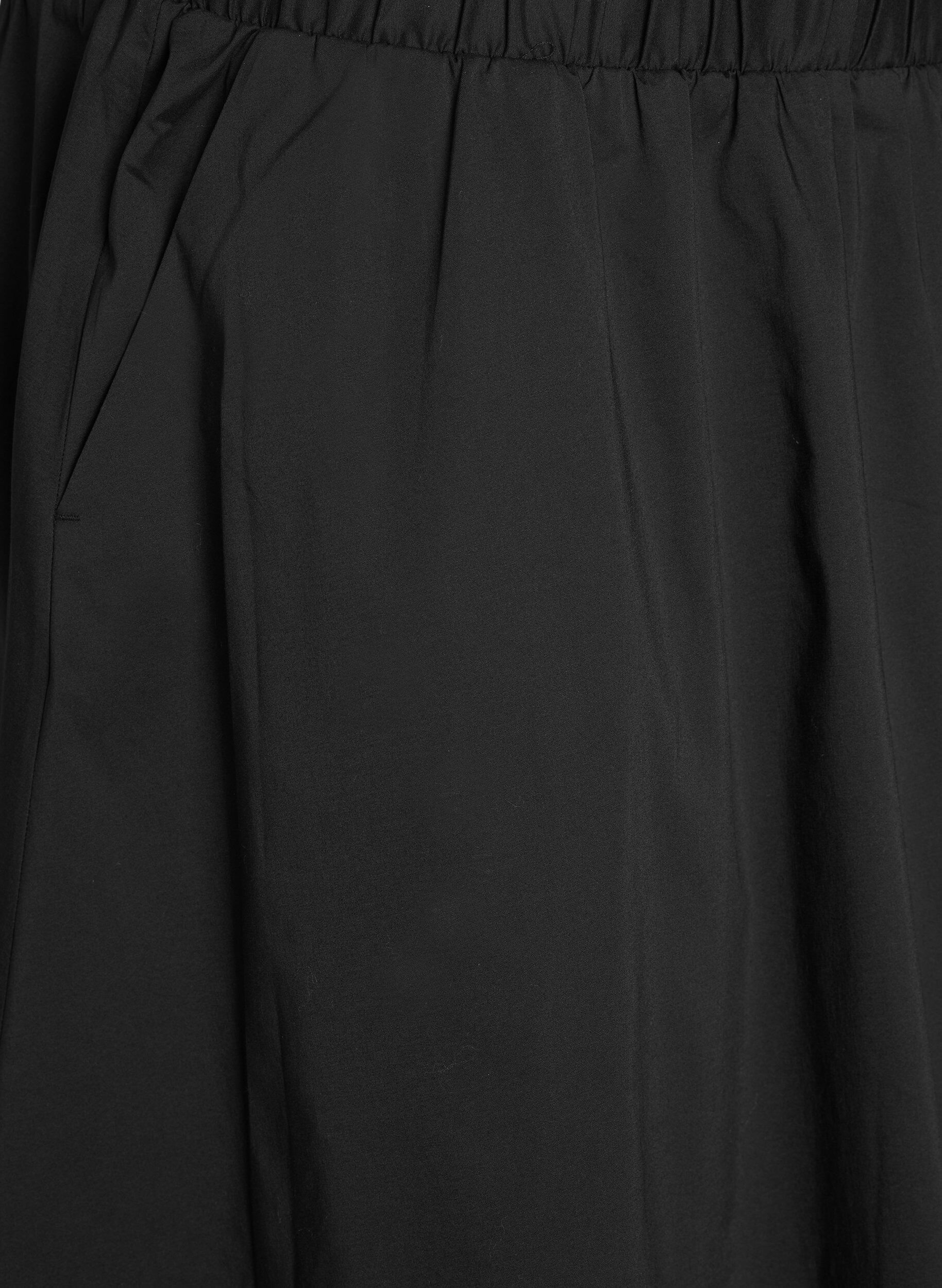 Zizzi Midiskj&oslash;rt med elastisk midje, Svart, Packshot image number 2