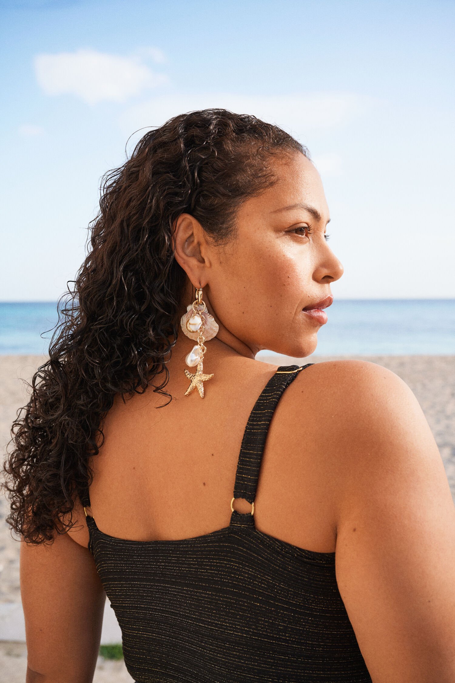 Zizzi Badedrakt med tekstur, , Model