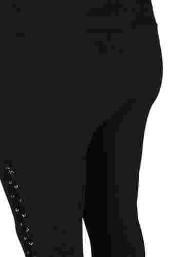 Leggings med snøring, Black, Packshot image number 3