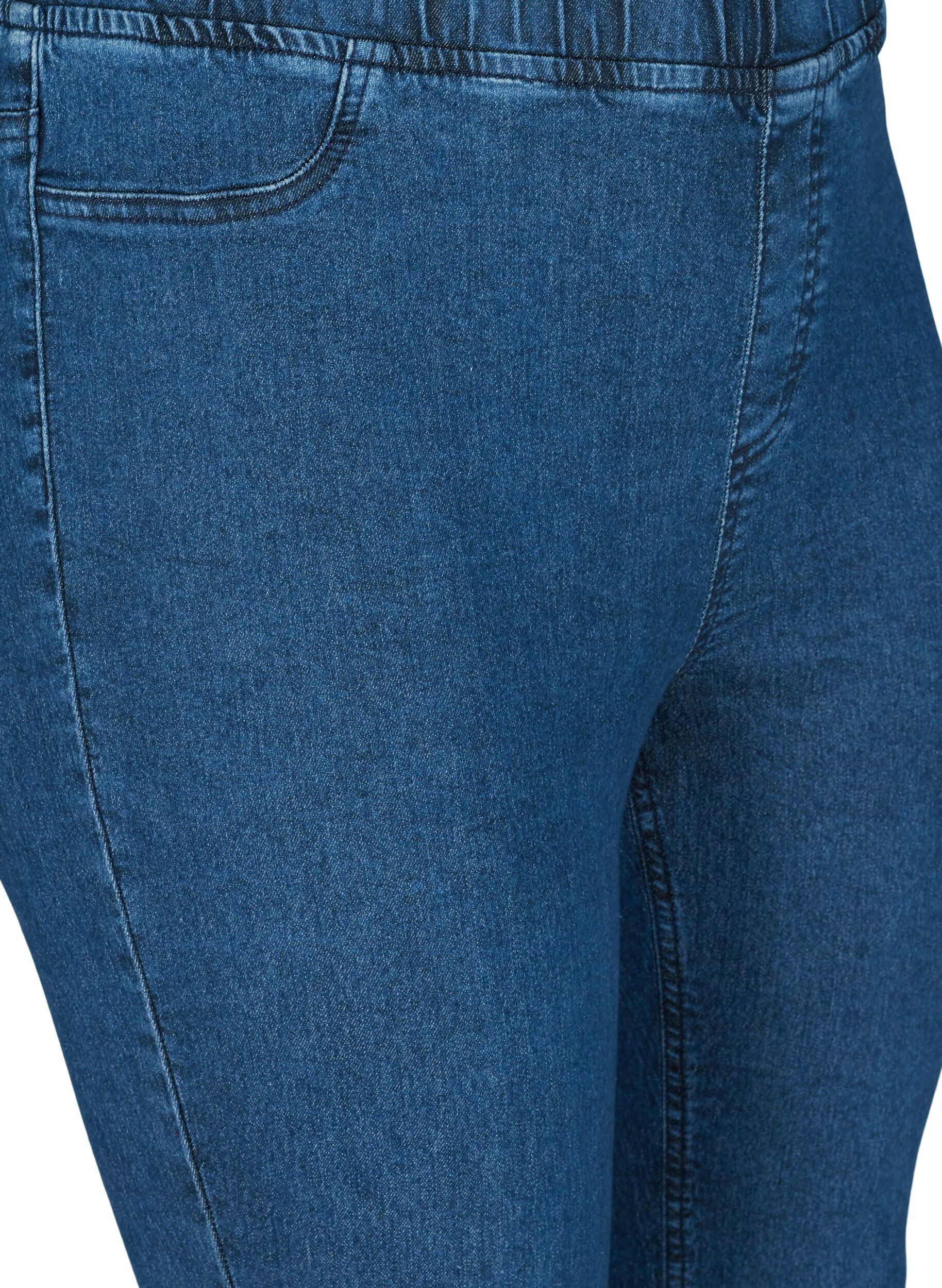 Zizzi Capribukser i bomullsmiks, Dark blue denim, Packshot image number 2