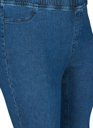 Capribukser i bomullsmiks, Dark blue denim, Packshot image number 2