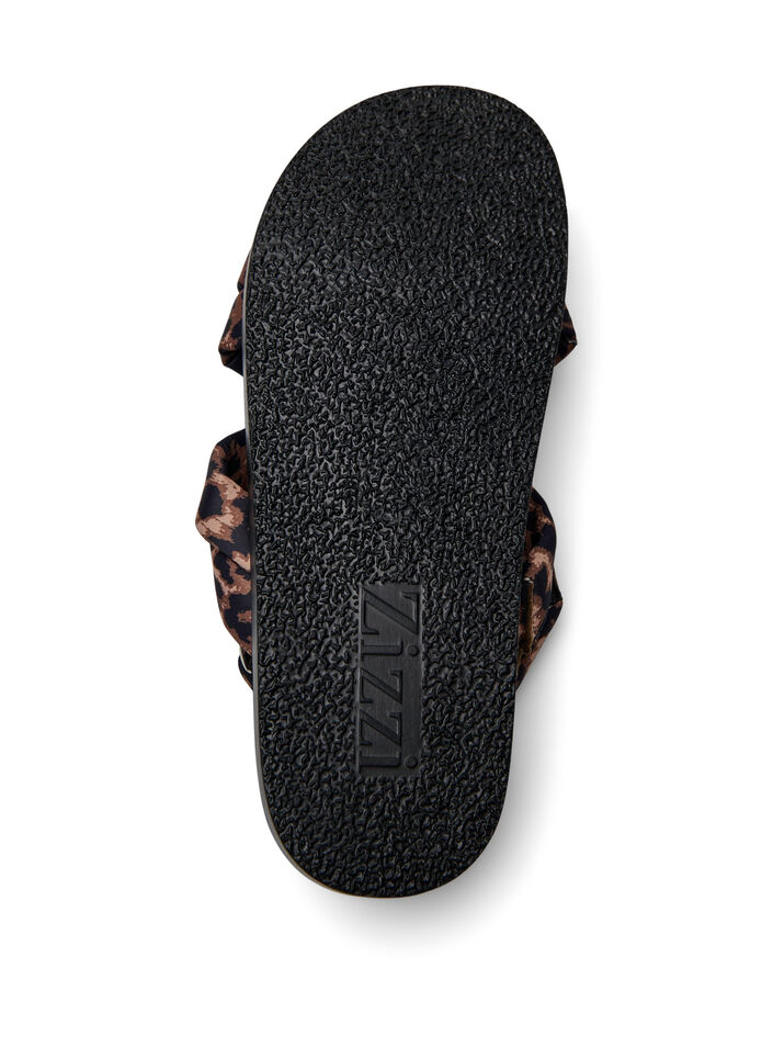 Wide fit - Sandal med knutedetaljer, Leopard AOP, Packshot