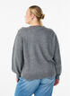 Strikket bluse med knappdetalj, Gr&aring;, Model image number 2