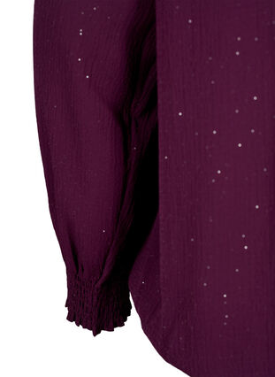 FLASH - langermet bluse med smokk og glitter	, Purple w. Silver, Packshot image number 3