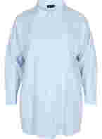 Stripete nattskjorte i bomull, White w. Blue Stripe, Packshot