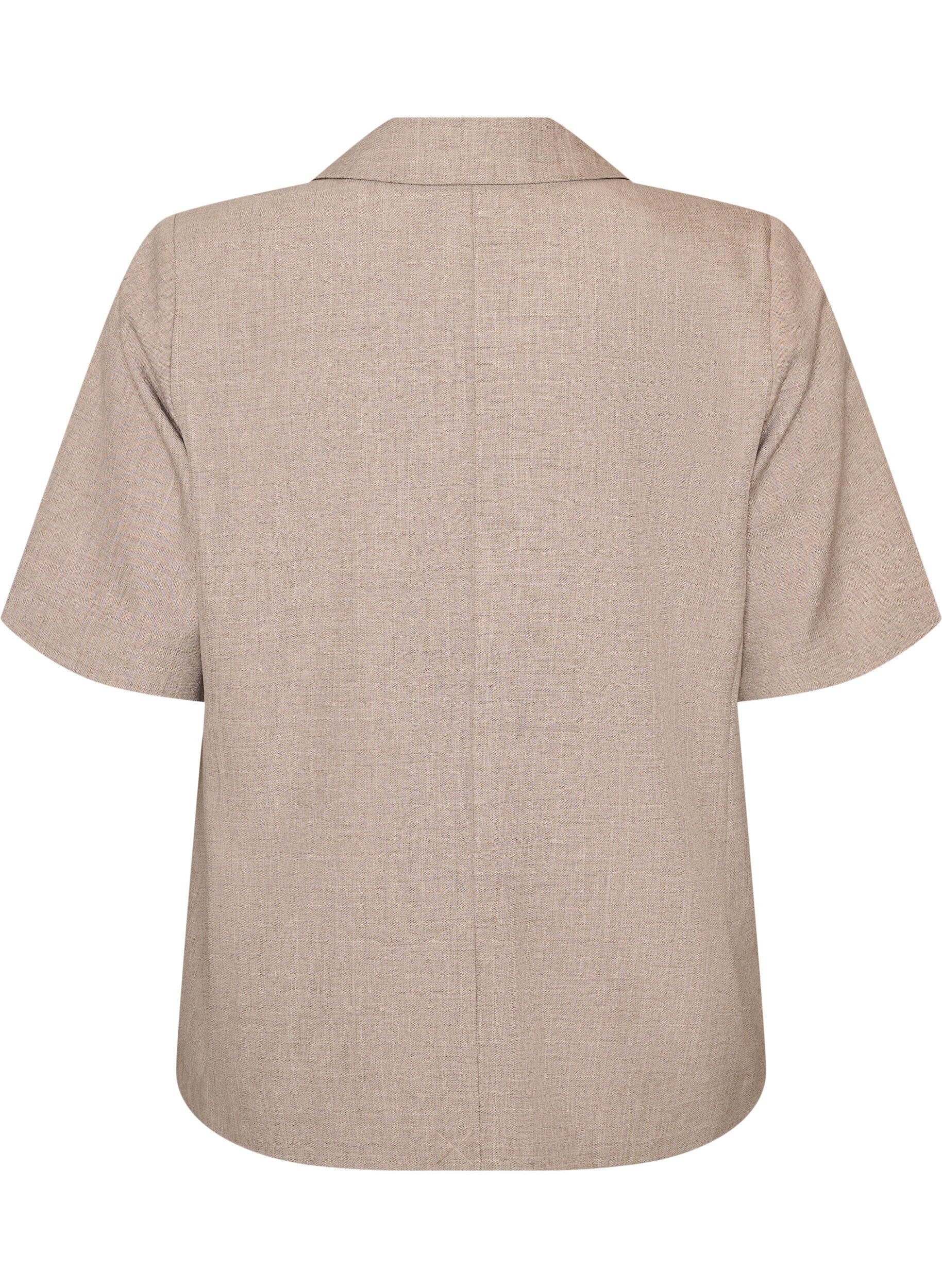 Zizzi Blazer med korte ermer og slag, Brun, Packshot image number 1