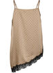Stroppetopp med blonder og asymmetrisk kant, Beige, Packshot image number 1