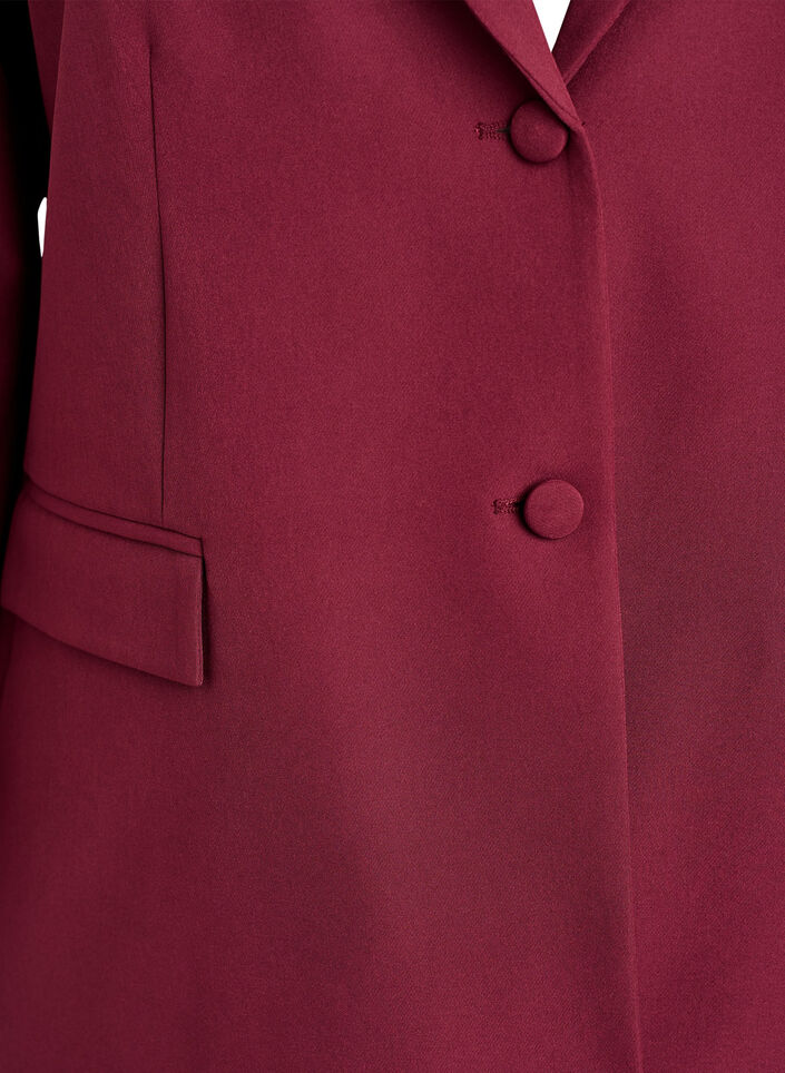 Klassisk blazer med knappelukking, R&oslash;d, Packshot image number 2