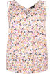 Blomstret topp med V-hals, Off White Flower AOP, Packshot image number 0