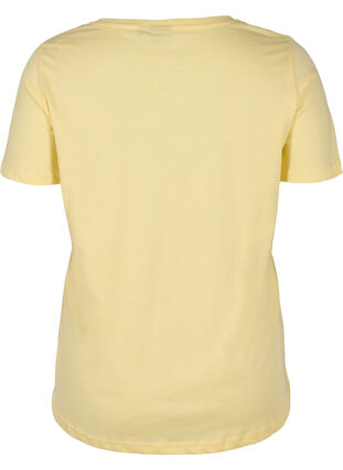 Kortermet T-skjorte i bomull med trykk, Pale Banana Shine, Packshot image number 1