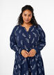 Midi-kjole med lange ermer, Navy B. Feather AOP, Model image number 2