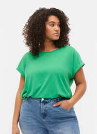 Kortermet T-skjorte i bomullsblanding, Kelly Green, Model