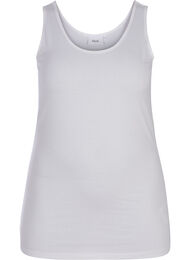 Ensfarget basic topp, Bright White