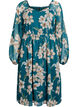 Chiffon festkjole med lange ermer, Gr&oslash;nn, Packshot image number 0