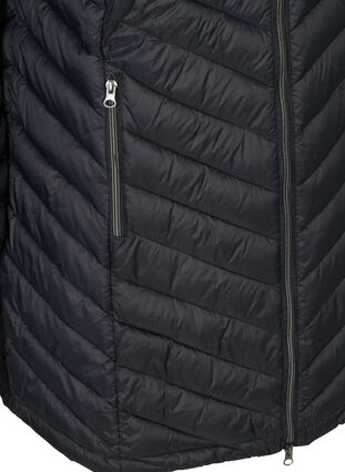Lang quiltet jakke, Black, Packshot image number 3