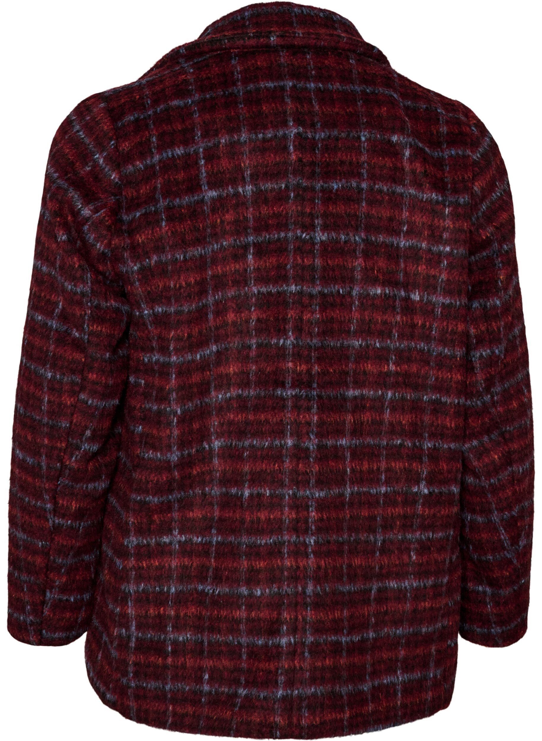 ZizziRutete jakke med lommer, R&oslash;d, Packshot image number 1