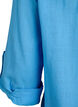 Bluse i bomull med V-hals, Bl&aring;, Packshot image number 3