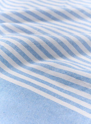 Stripete håndkle med frynser, Light Blue Melange, Packshot image number 3