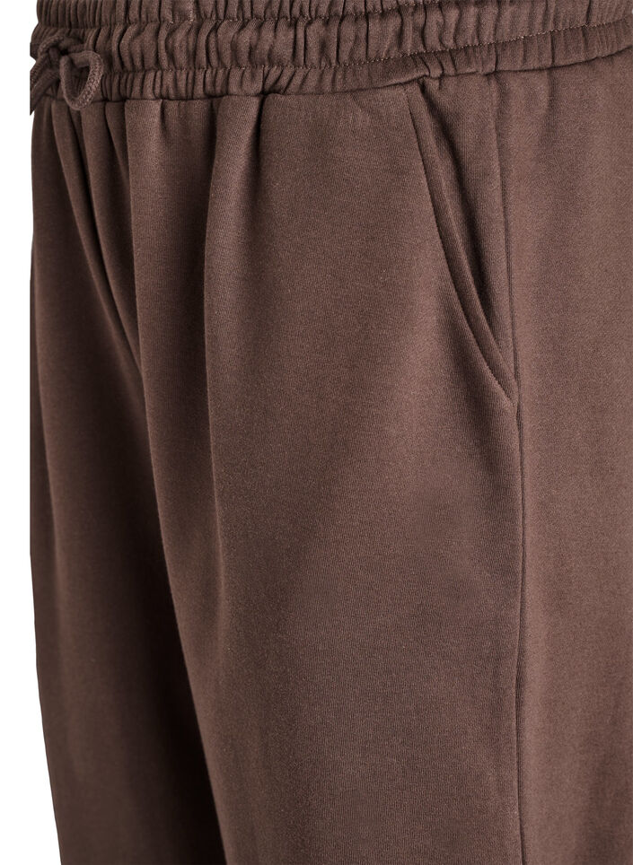 Joggebukser med h&oslash;y midje og lommer, Brun, Packshot image number 2