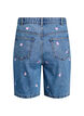 Dongerishorts med høy midje, med broderte hjerter, Blå, Packshot image number 1