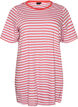 Lang oversized stripete T-skjorte i &oslash;kologisk bomull, Lilla, Packshot image number 0