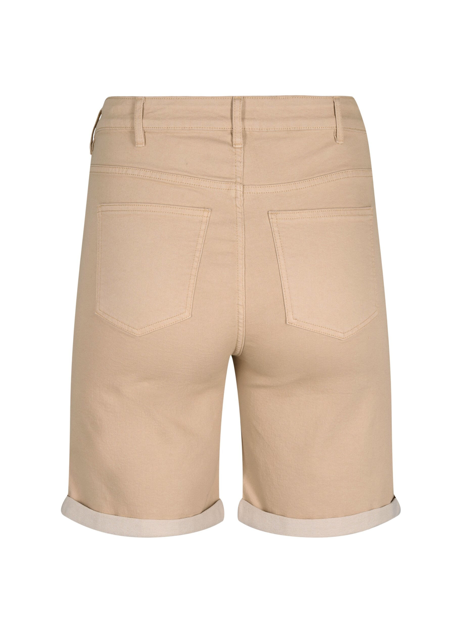 Zizzi Tettsittende dongerishorts med h&oslash;y midje, Nomad, Packshot image number 1