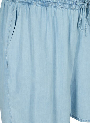 Løse shorts med knyting og lommer, Light blue denim, Packshot image number 2